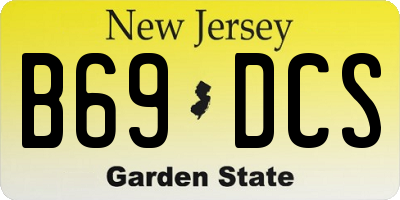 NJ license plate B69DCS