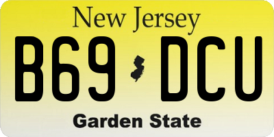 NJ license plate B69DCU