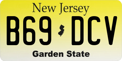 NJ license plate B69DCV