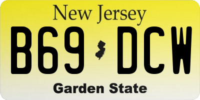 NJ license plate B69DCW
