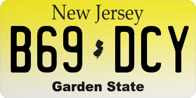 NJ license plate B69DCY