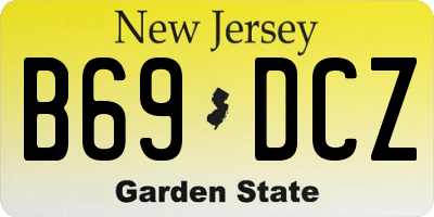 NJ license plate B69DCZ