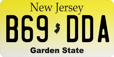 NJ license plate B69DDA