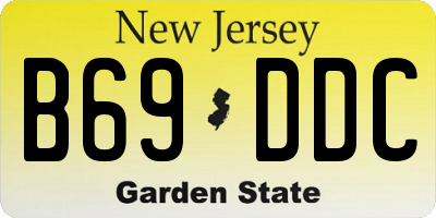 NJ license plate B69DDC