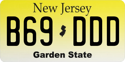 NJ license plate B69DDD