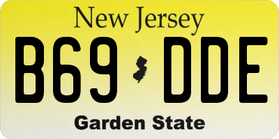 NJ license plate B69DDE