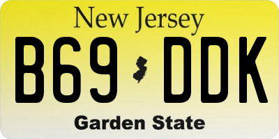 NJ license plate B69DDK