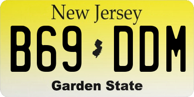 NJ license plate B69DDM