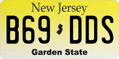 NJ license plate B69DDS