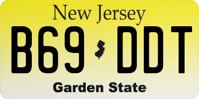 NJ license plate B69DDT