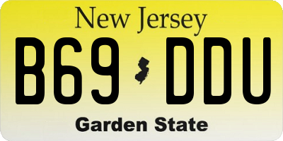NJ license plate B69DDU
