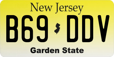 NJ license plate B69DDV