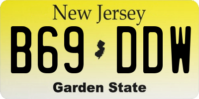 NJ license plate B69DDW