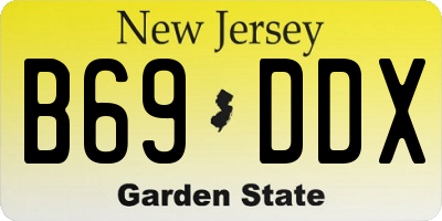 NJ license plate B69DDX