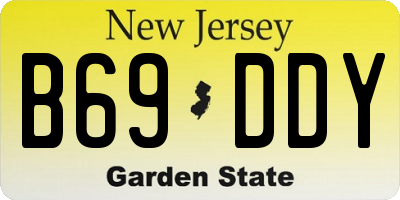 NJ license plate B69DDY