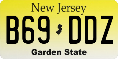 NJ license plate B69DDZ