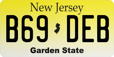 NJ license plate B69DEB