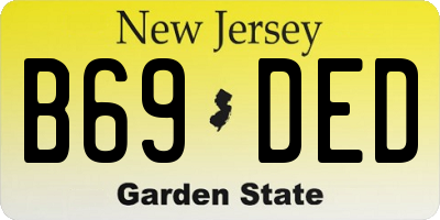 NJ license plate B69DED