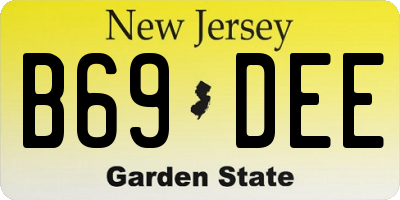 NJ license plate B69DEE