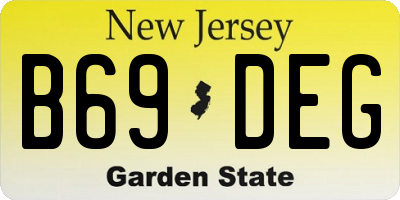 NJ license plate B69DEG