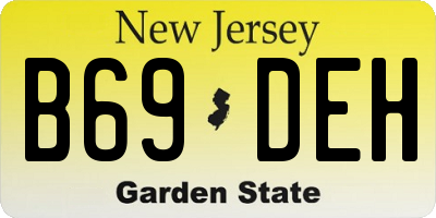 NJ license plate B69DEH