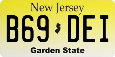 NJ license plate B69DEI