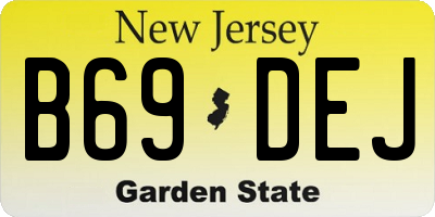 NJ license plate B69DEJ