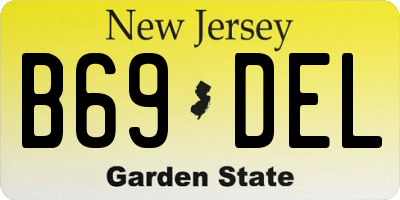 NJ license plate B69DEL