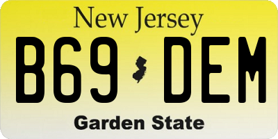 NJ license plate B69DEM
