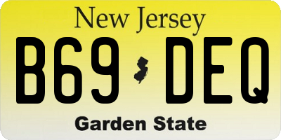 NJ license plate B69DEQ