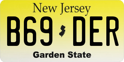 NJ license plate B69DER