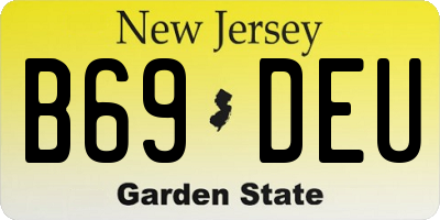 NJ license plate B69DEU