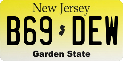 NJ license plate B69DEW