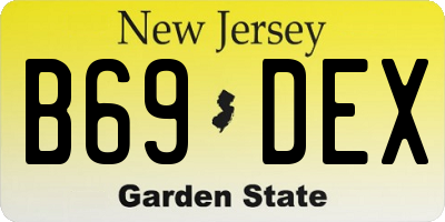 NJ license plate B69DEX
