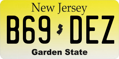 NJ license plate B69DEZ