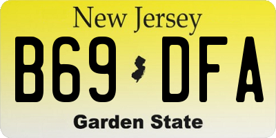 NJ license plate B69DFA