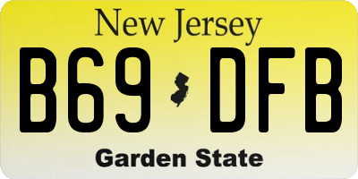 NJ license plate B69DFB