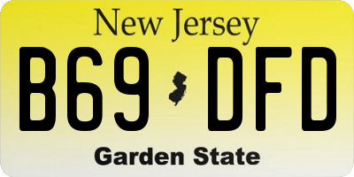 NJ license plate B69DFD
