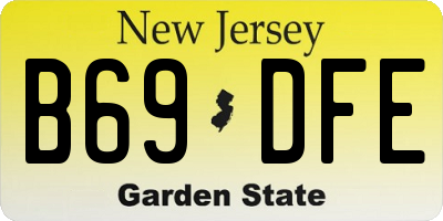NJ license plate B69DFE