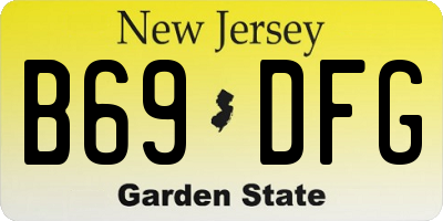 NJ license plate B69DFG
