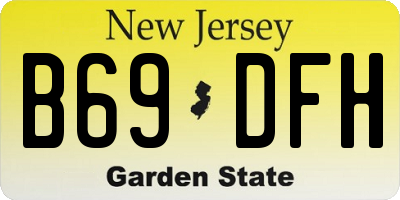 NJ license plate B69DFH