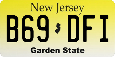 NJ license plate B69DFI
