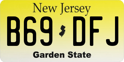 NJ license plate B69DFJ