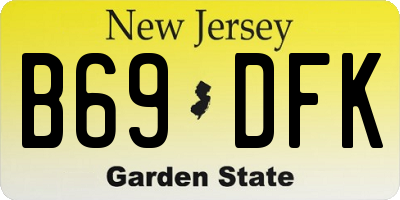 NJ license plate B69DFK