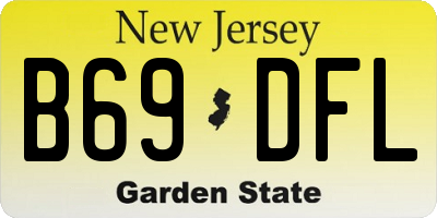 NJ license plate B69DFL