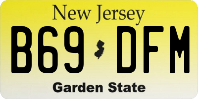 NJ license plate B69DFM