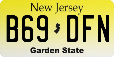 NJ license plate B69DFN