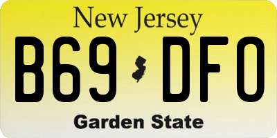 NJ license plate B69DFO