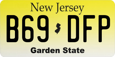 NJ license plate B69DFP