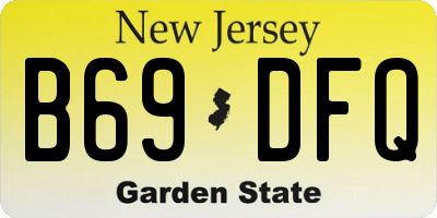 NJ license plate B69DFQ